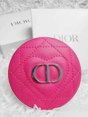 Dior Hot Pink Quilted Compact Foundation Case with CD Emblem